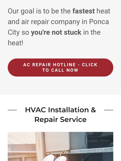 Air Pro Heat and Air mobile HVAC installation and repair page
